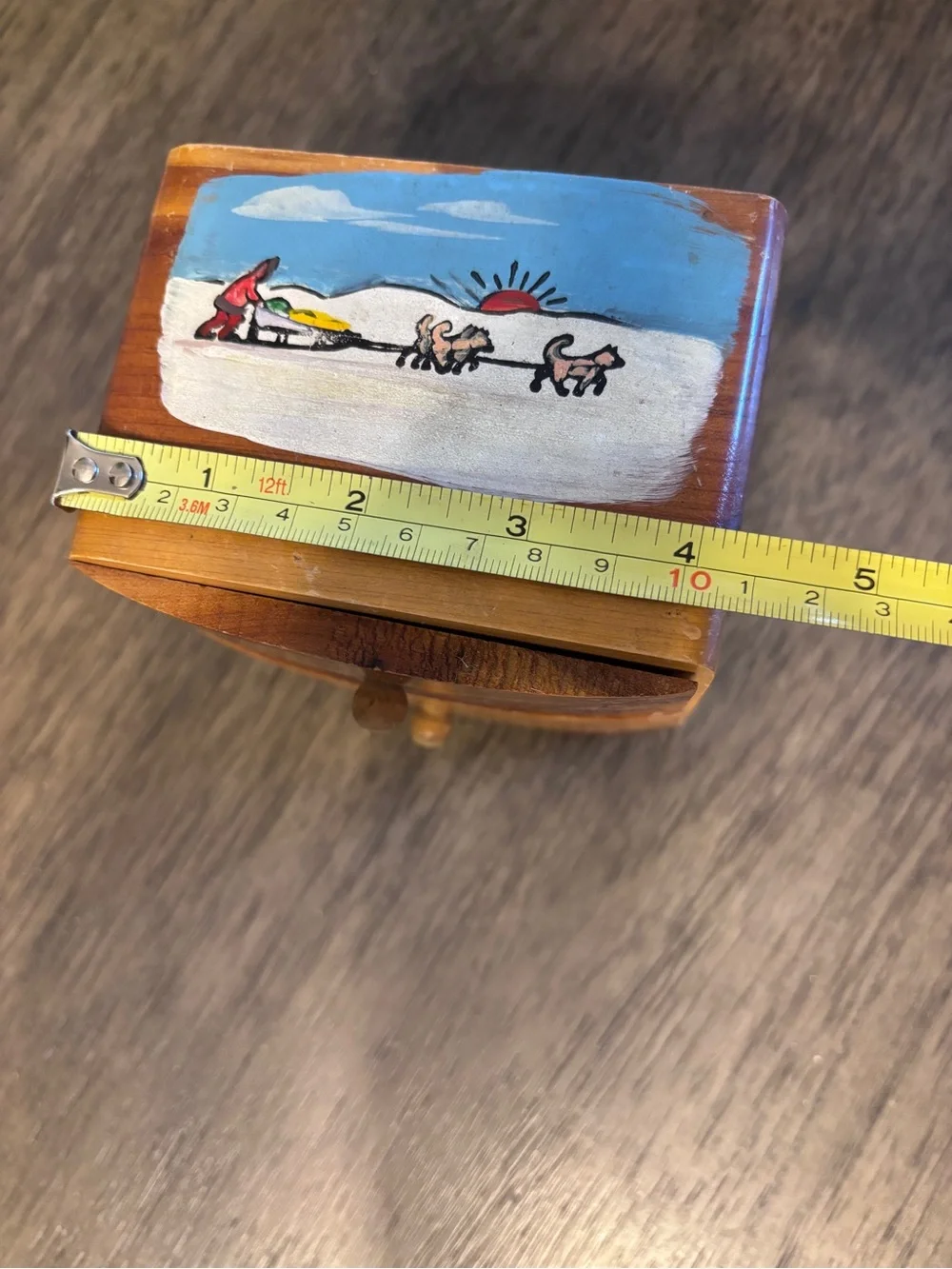 Vintage Handmade Wooden 2-Drawer Jewelry/Trinket Box in Warm Brown - Picture 7 of 11